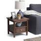 Warm Shaker Solid Wood 20 Inch Wide Transitional End Table