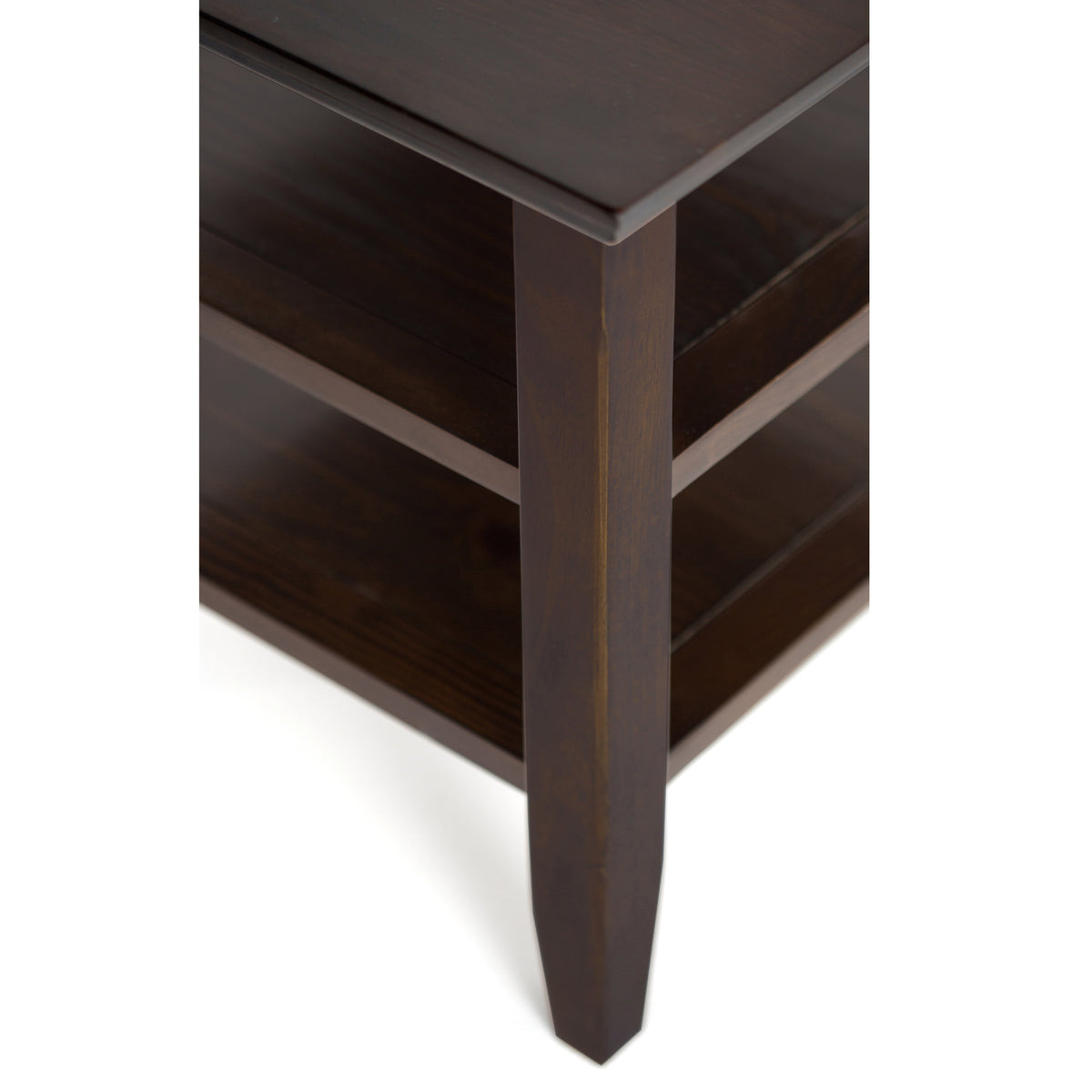 Acadian Solid Wood Narrow Side Table in Brunette