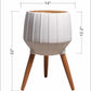 Dunguan White Ribbed Wood Outdoor Planter - Clearance