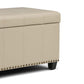 Amelia 33 Inch Wide Storage Ottoman Bench in Satin