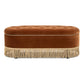 Melinda 48.5" Oval Tufted Bullion Fringe Storage Bench