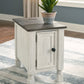 Havalance - Chair Side End Table - White / Gray