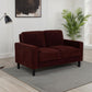 Ruth Fabric Upholstered Track Arm Loveseat Rust Red - view 6