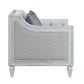 Katia - Chair With Pillow - Light Gray Linen & Weathered White