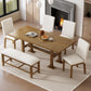 Topmax - 6 Piece Farmhouse Extendable Dining Table Set Trestle Kitchen Table Set With Removable Leaf And - view 11