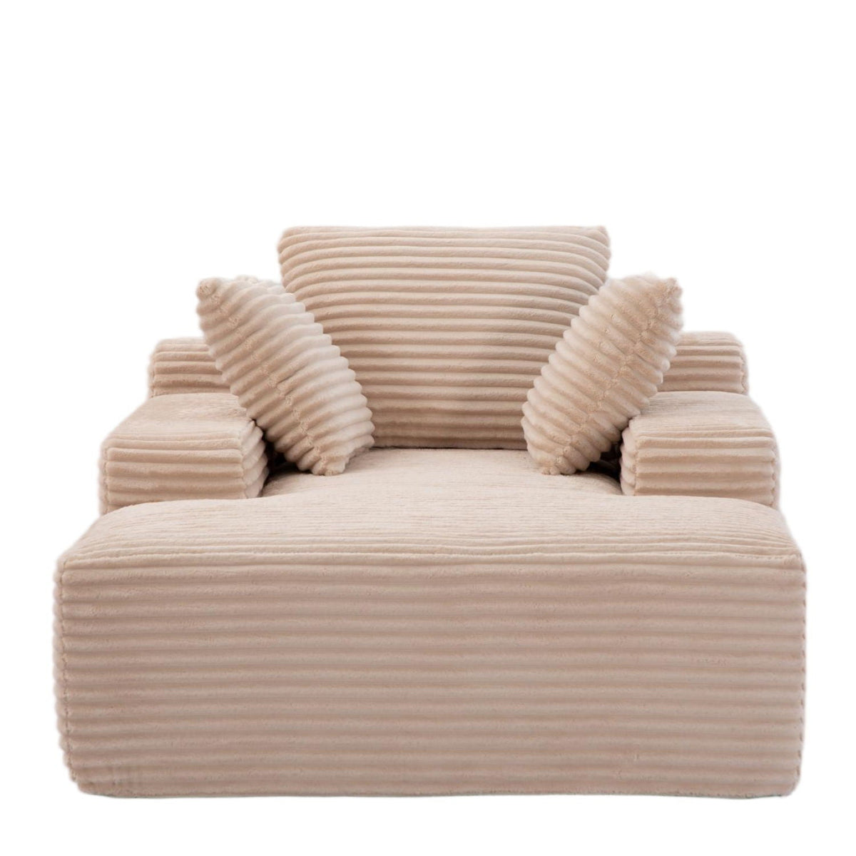 Oversized Chaise Lounge Chair Cozy Cloud Couch With 3 Throw Pillows And Wide Armrest - view 5