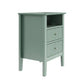 18" Green Fluted Nightstand