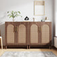 59" Rattan Sideboard Buffet Cabinet