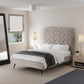 Crosby Upholstered Velvet Full Bed in Greige