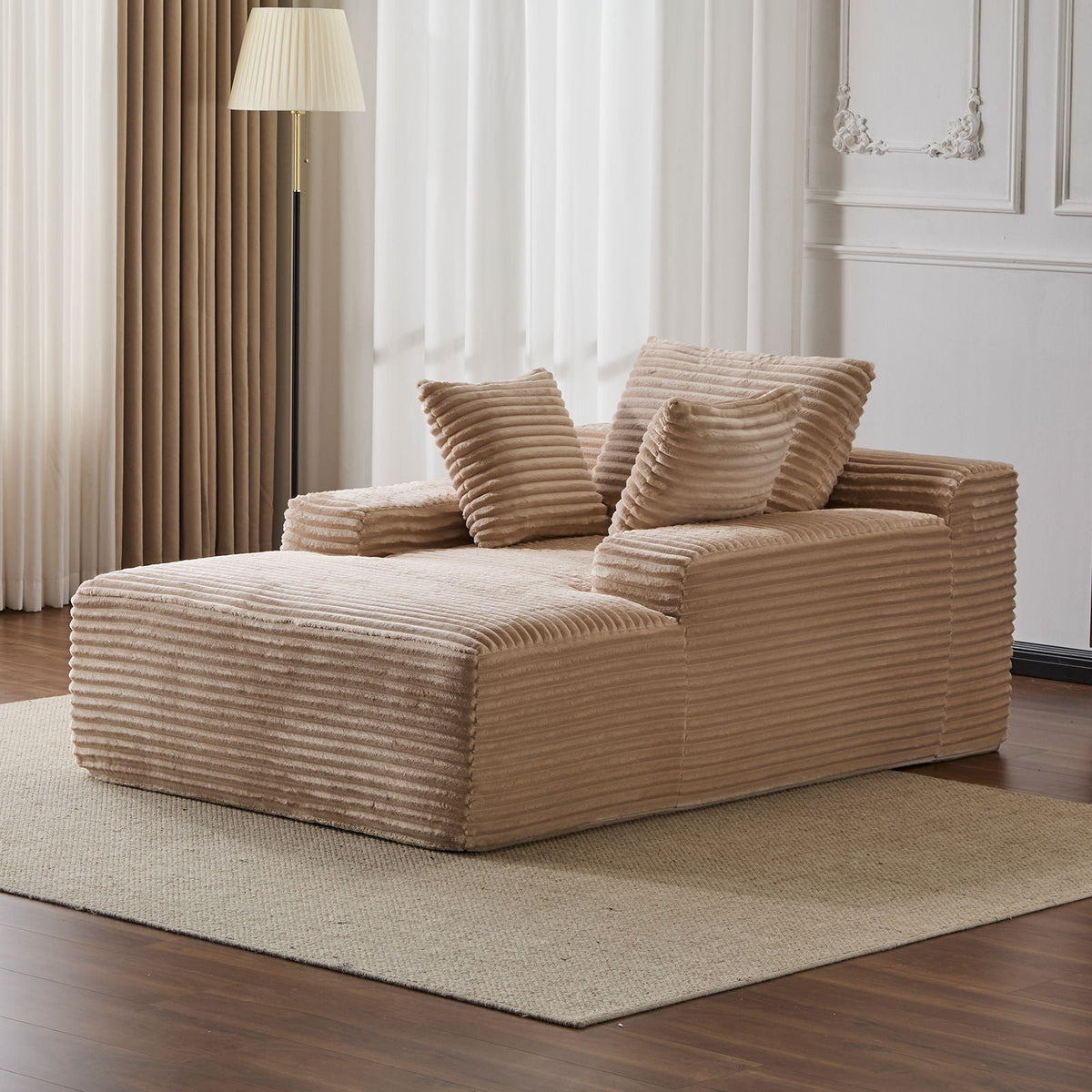Oversized Chaise Lounge Chair Cozy Cloud Couch With 3 Throw Pillows And Wide Armrest - view 32
