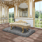 Cabriole - Bench - Light Gold Synthetic Leather & Gold