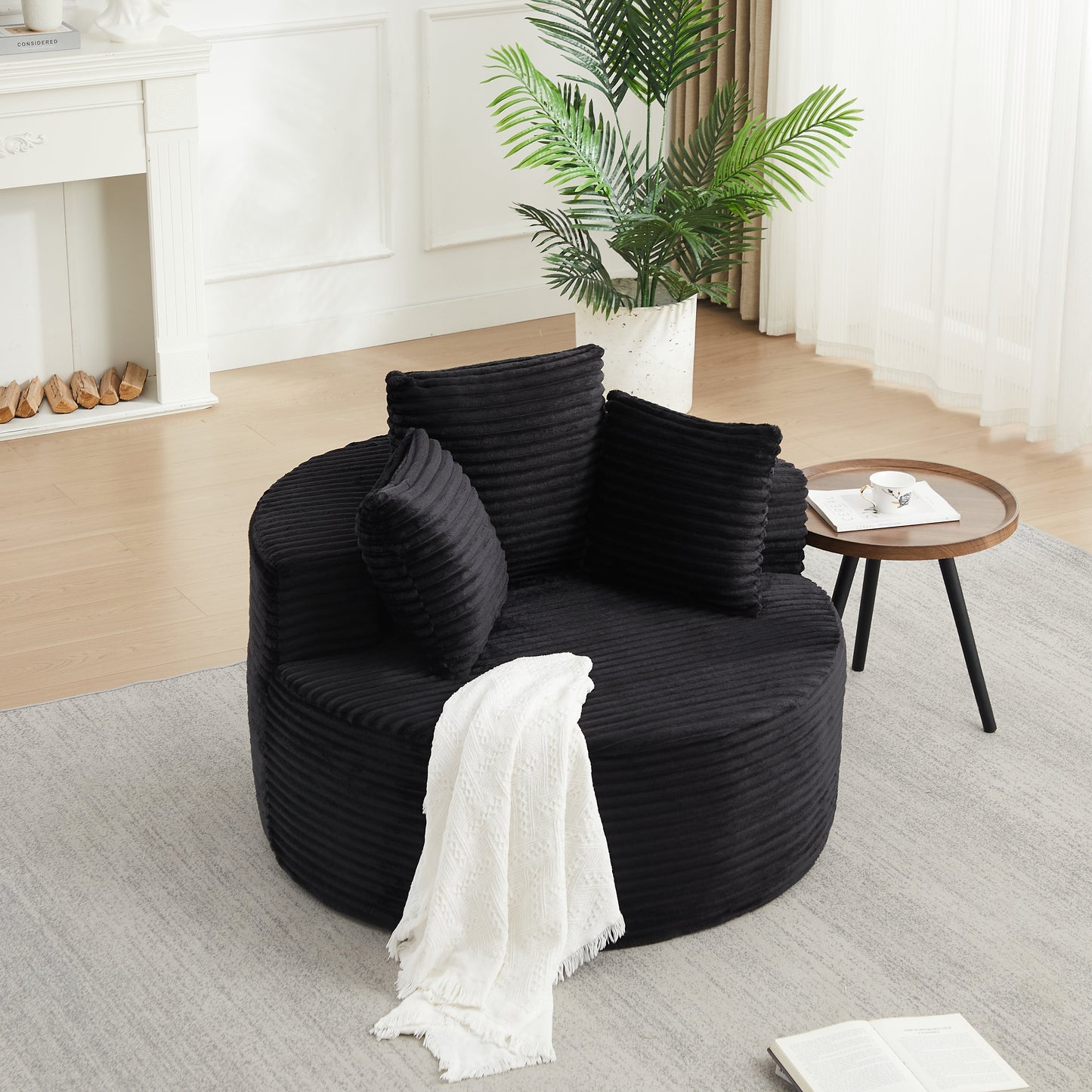 43-Inch Round Corduroy Single Sofa