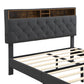 King-Size Upholstered Platform Bed Frame with Modern Button-Tufted