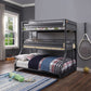 Cargo - Twin Over Twin Over Full Bunk Bed - Gunmetal