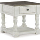 Havalance - Square End Table - White / Gray