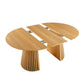 Extendable Pedestal Multifunctional Dining Table - Oak - view 6