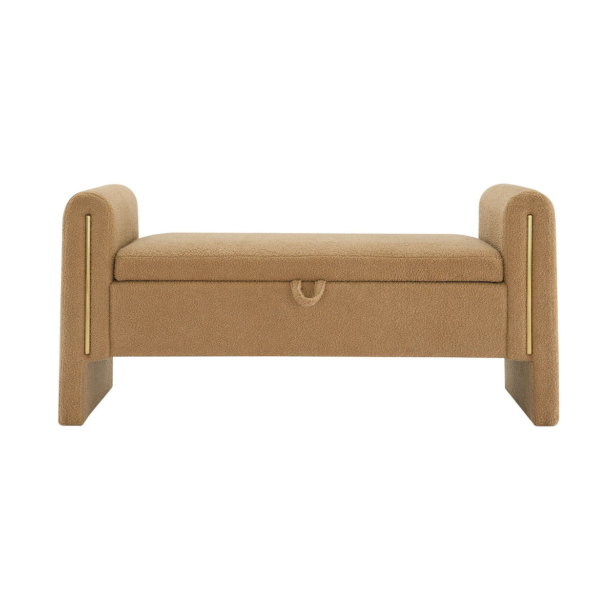 Modern Teddy Upholstered Large Bed End Bench With Arms And Storage - view 37