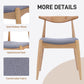 Set of 2 Rubberwood Dining Chairs with Ergonomic Backrest