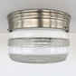 RETRO 1960's Antique DRUM Flush Mount Ceiling Light Brushed Nickel