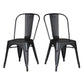 Set of 4 Stackable Metal Dining Chairs