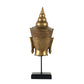 7x7.5x19.7" Buddha Statue Head On Stand