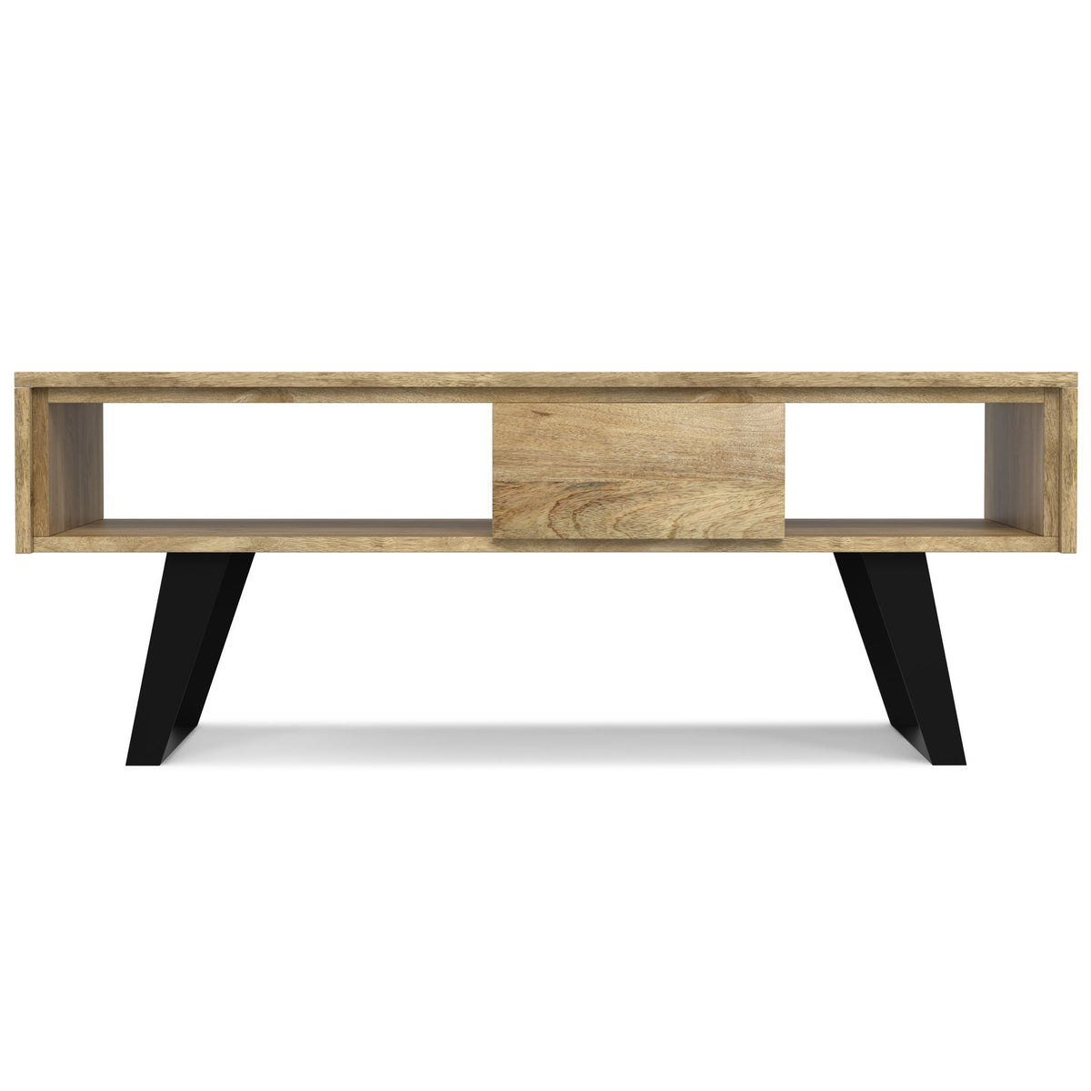 Handcrafted Acacia Coffee Table with Storage Drawers - Dark or Light Brown