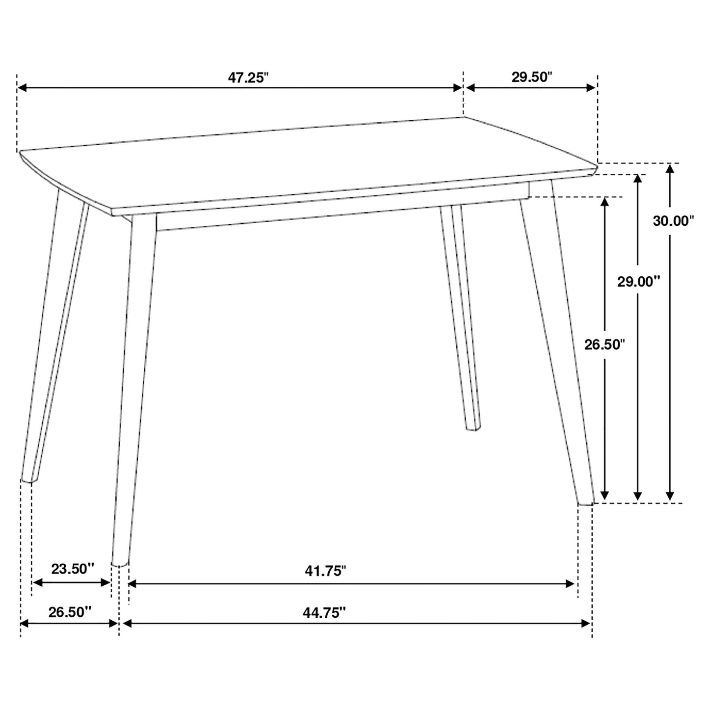 Retro Chestnut Dining Table with Angled Legs