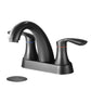 Two Handle 4 Inch Centerset Bathroom Sink Faucet with Pop-Up Drain