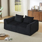 Minimalist Corduroy Sofa Featuring Curved Lines