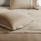 7 Piece Faux Suede Comforter Set Tan King