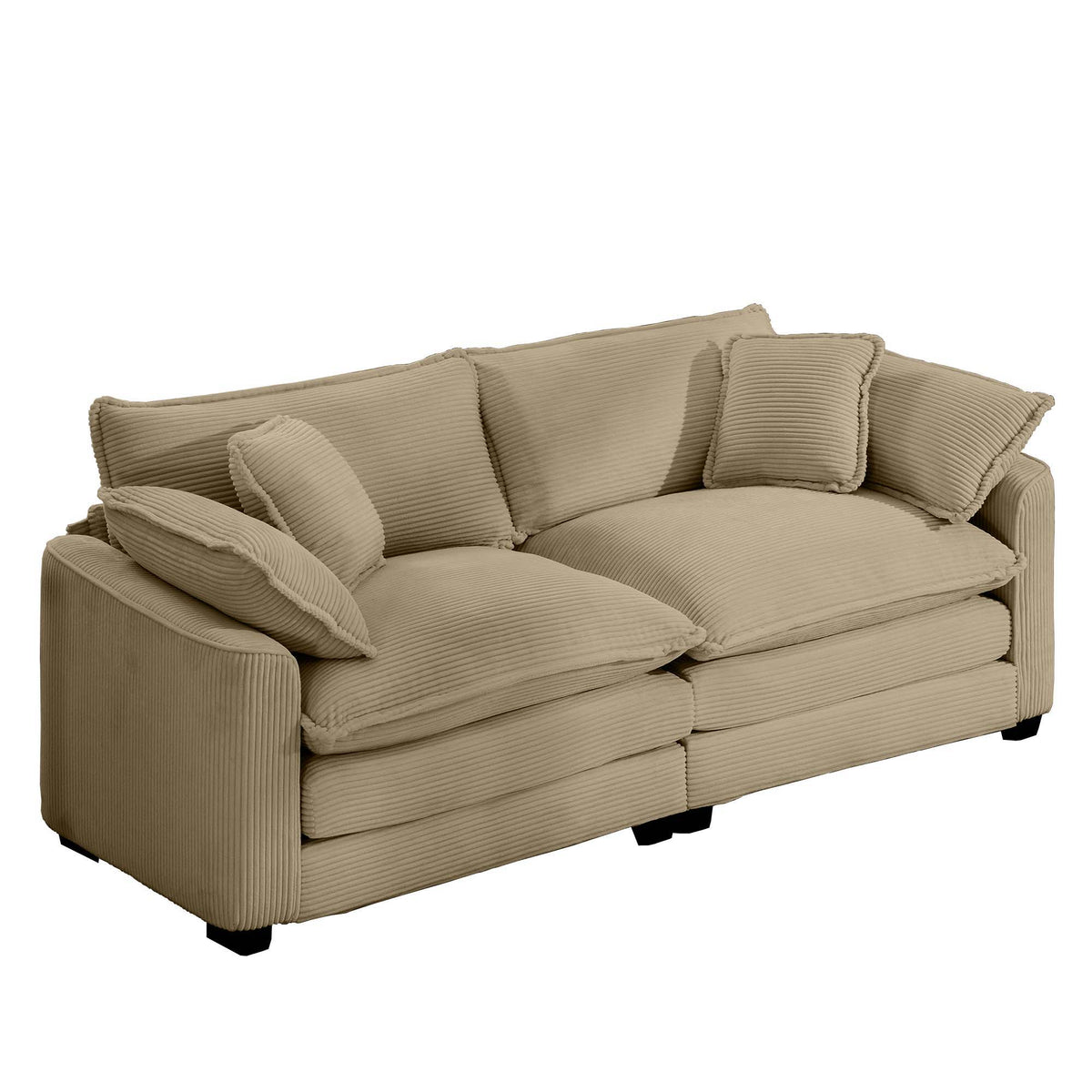 Modern 2 Seater With 4 Pillows, Upholstered Deep Seating Loveseat - view 4