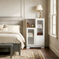 MDF Painted Cabinet with Glass Doors and Drawer