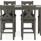 Caitbrook - Rect Drm Counter Table Set (Set of 7) - Gray