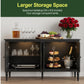 58.9" Stain Black Buffet Cabinet