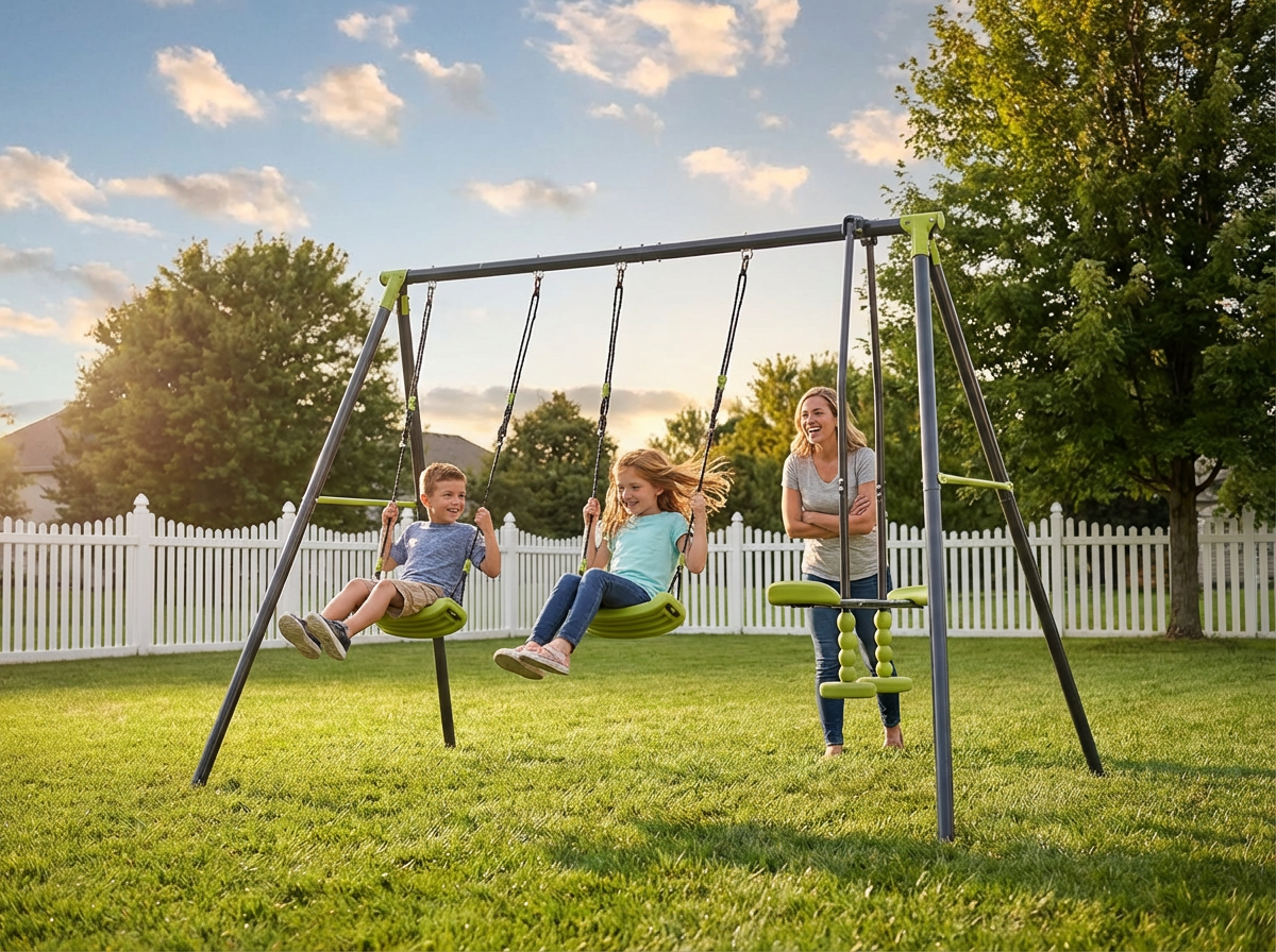 Children's Triple Metal Swing Set