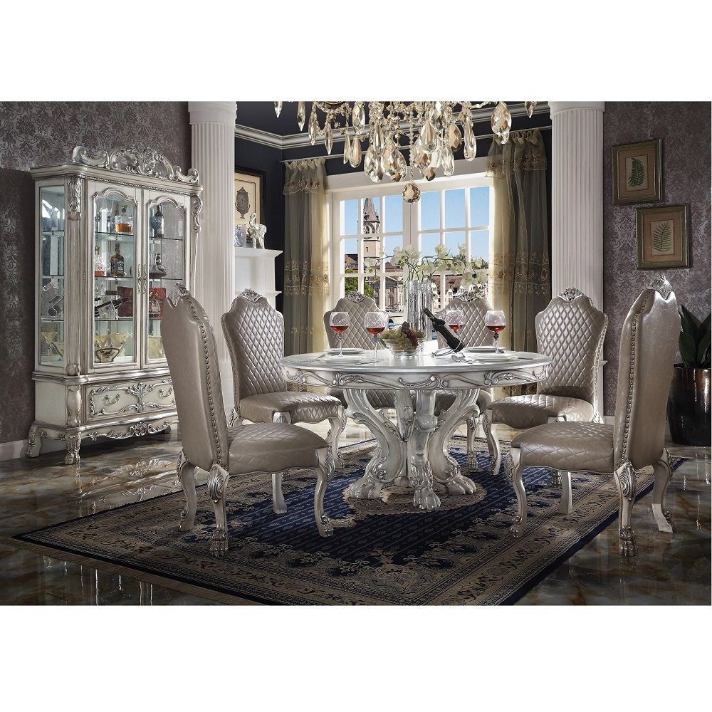 Dresden - Round Pedestal Dining Table - Vintage Bone White