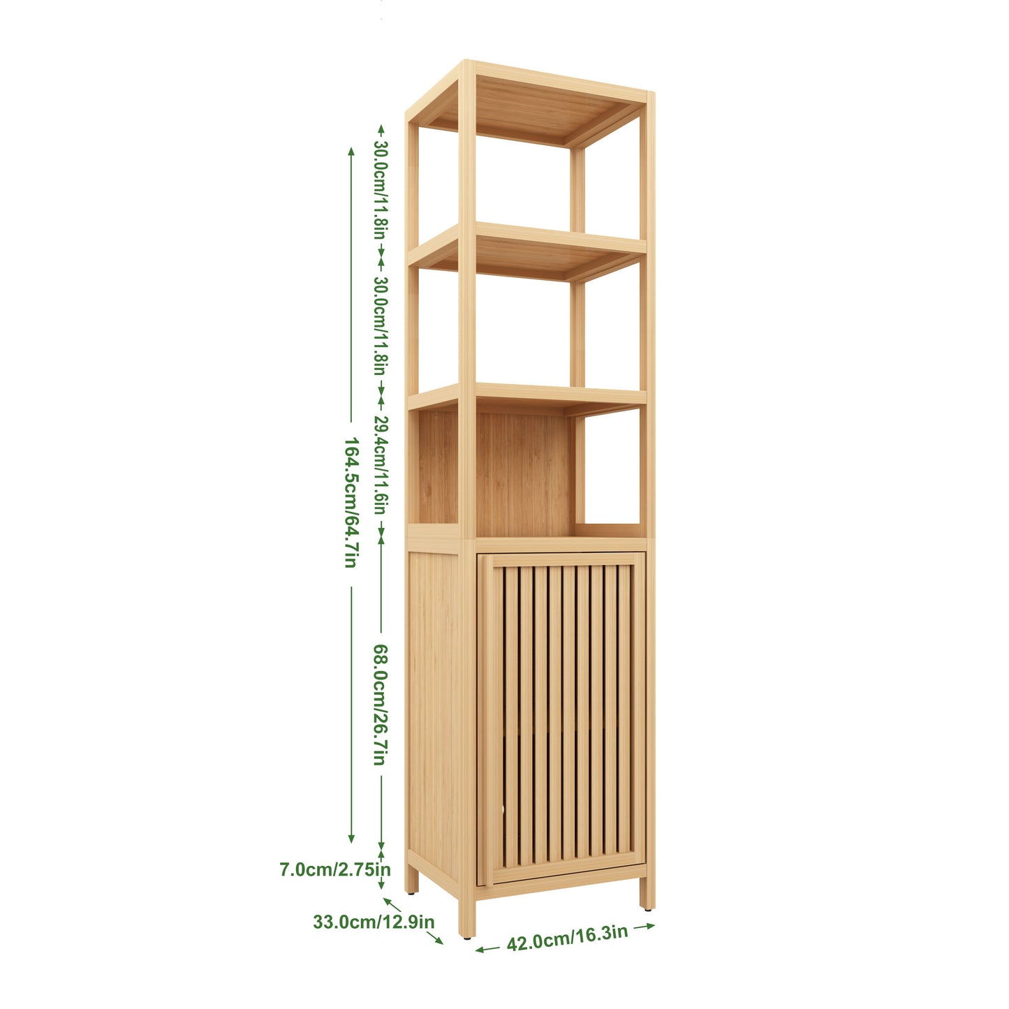 Storage Tall Slim Cabinet with Shutter Door