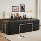 78.8' Compression Sofa,Convertible Floor Sofa Bed-with Pillow Back Support Armrest,Comfy Futon Couch Sleeper Bed,Loveseats Boneless Modular Sectional Sofa,Corduroy fabric,for Living Room,Bedroom,Black