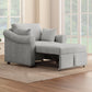 Chenille Convertible Sleeper Chair with Adjustable Backrest