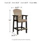 Fairen Trail - Tall Barstool (Set of 2) - Black / Driftwood