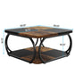 39” Square Coffee Table with Storage Shelf