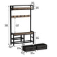 33.1" Wide Hall Tree with 2 Movable Drawers and Shoe Storage