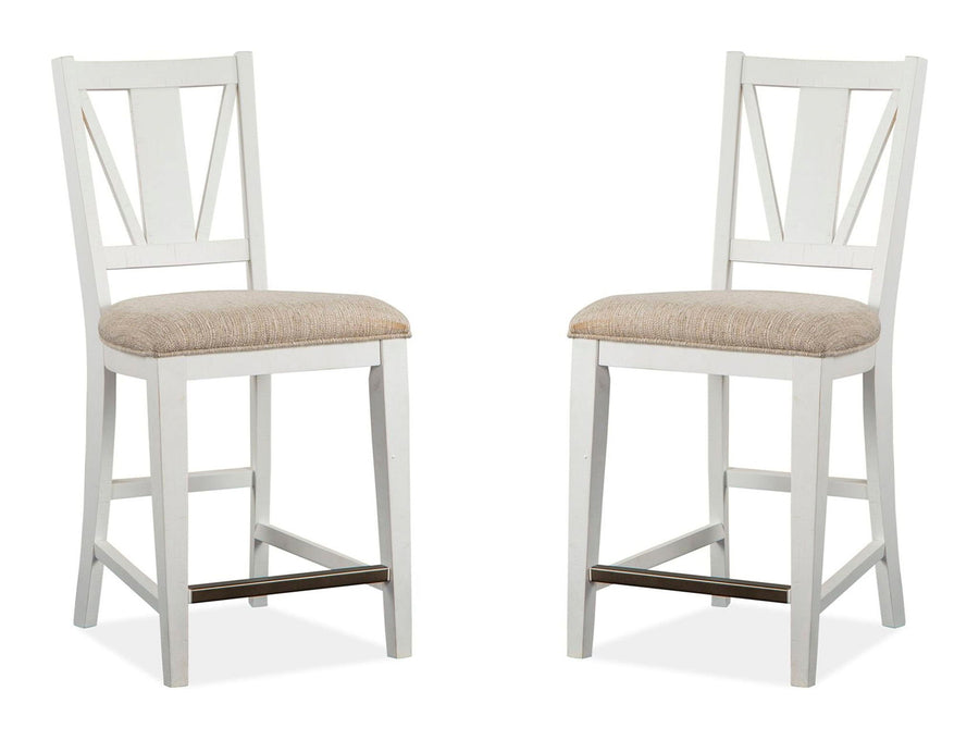 Heron Cove - Counter Chair With Upholstered Seat (Set of 2) - Chalk White
