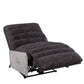 Okzuil - Power Motion Recliner - Two Tone Gray Top Grain Leather & Aluminum