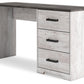 Shawburn - Home Office Desk - White / Dark Charcoal Gray