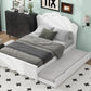 Full Size Wood Platform Bed with Headboard and Twin Size Trundle