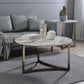 Aziz Sintered Stone Top & Champagne Finish Round Coffee Table