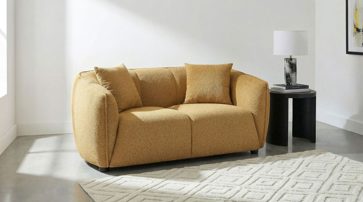 Aleisha Fabric Upholstered Loveseat Mustard Yellow - view 6