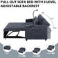 Convertible Sofa Bed Loveseat Sofa With Three USB Ports, Two Side Pockets, Two Cup Holders And 360° swivel - view 19
