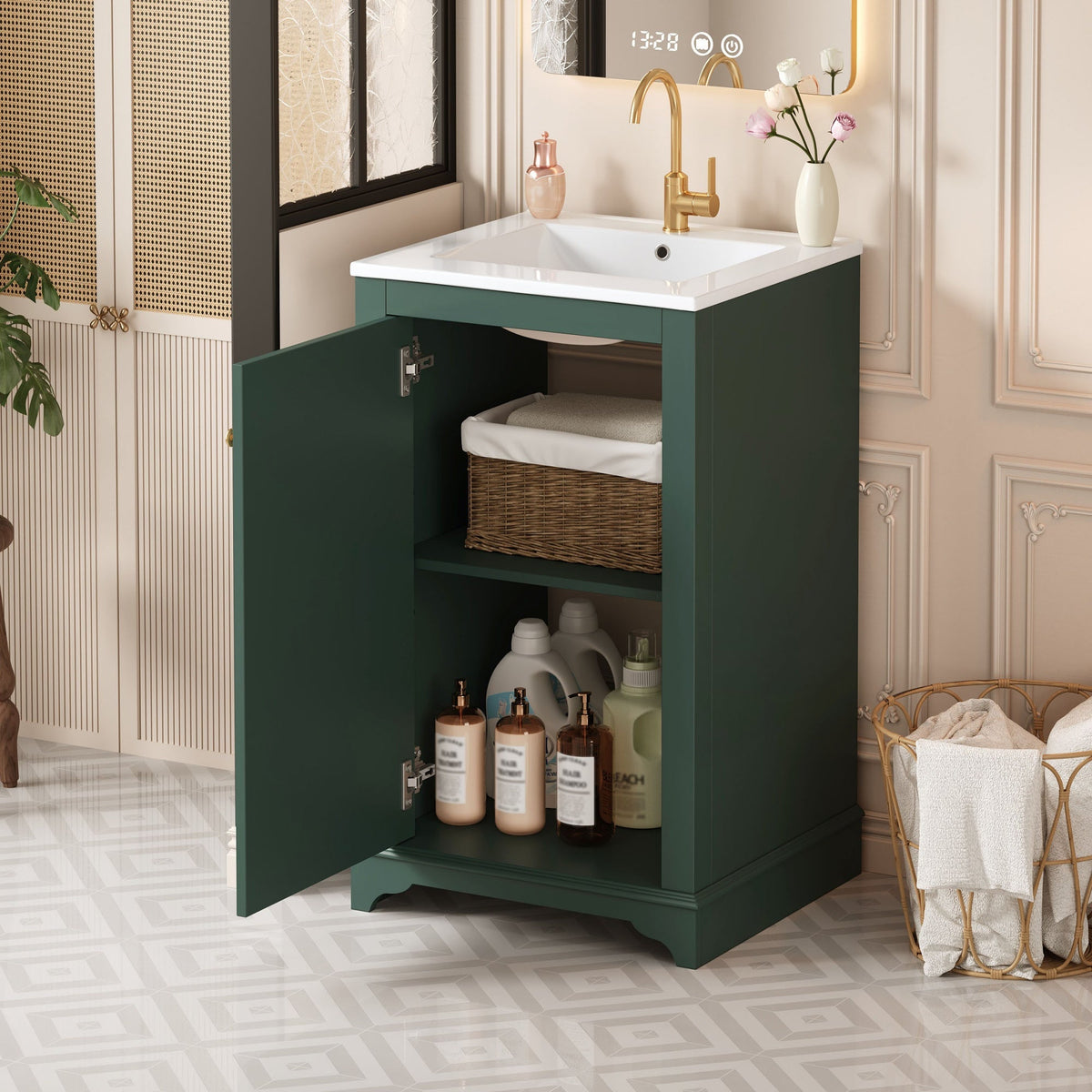 20-Inch Bathroom Vanity with Ceramic Sink
